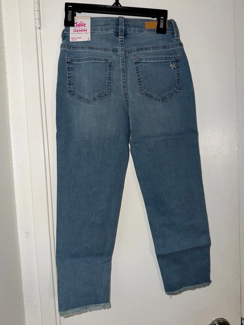 Justice Light Blue Rhinestone Star Ankle Jeans